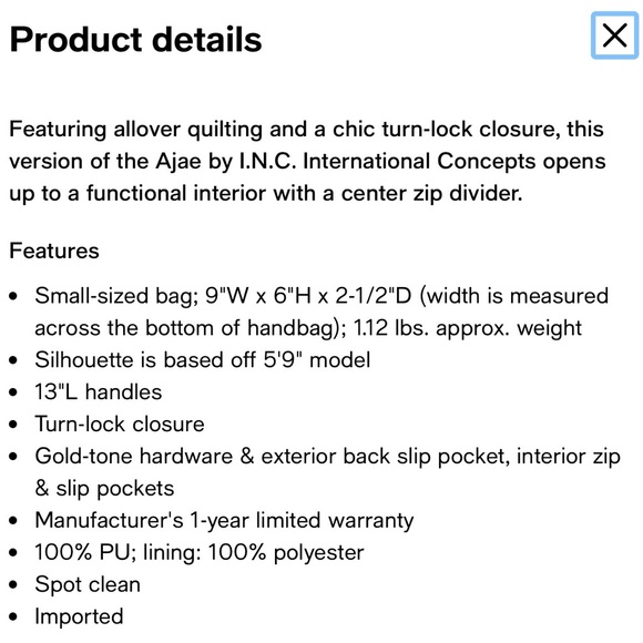 Ajae by I.N.C. International Concepts black quilted bag - Picture 8 of 9